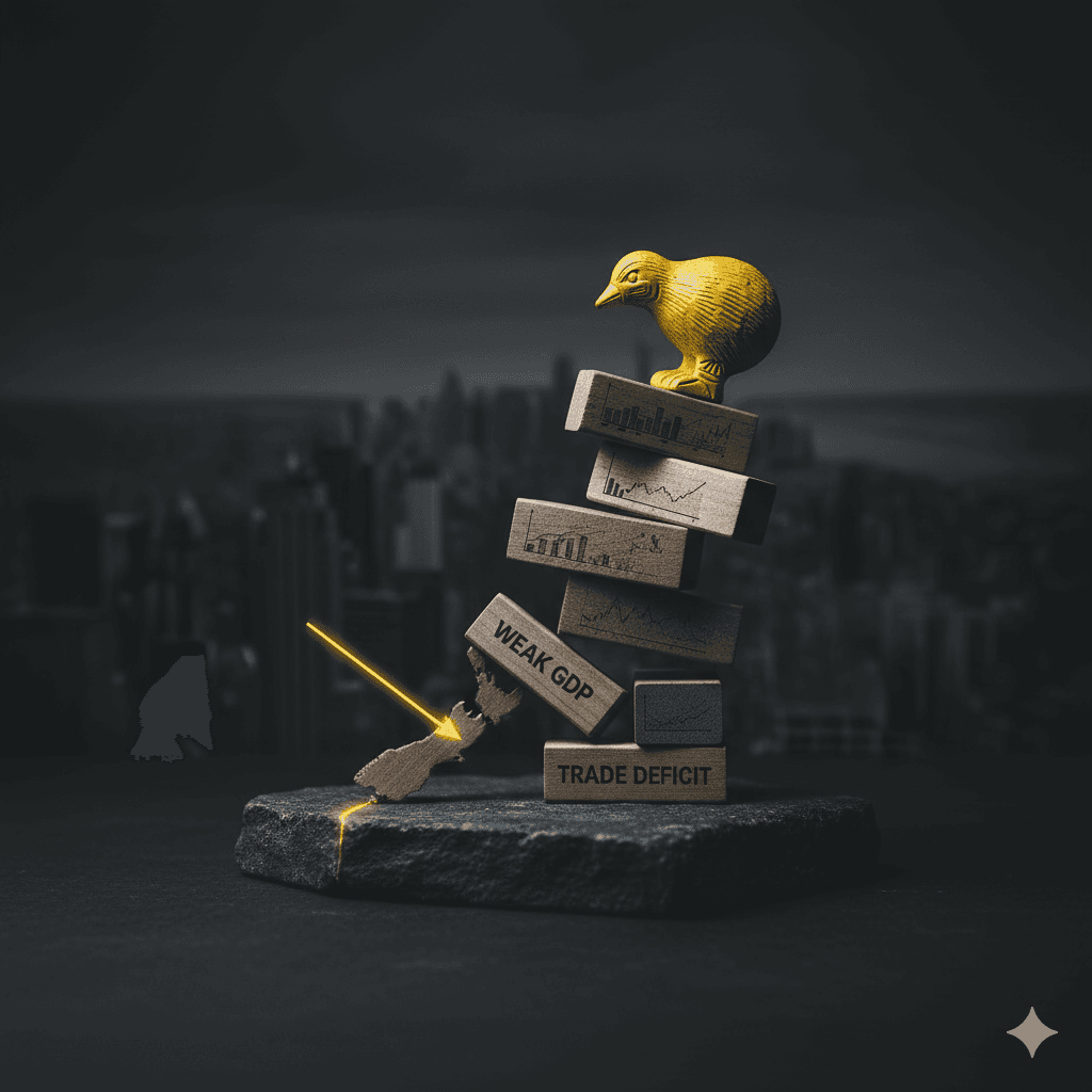 NZD/USD Slips as Kiwi Pressured by Weak Trade, GDP Data